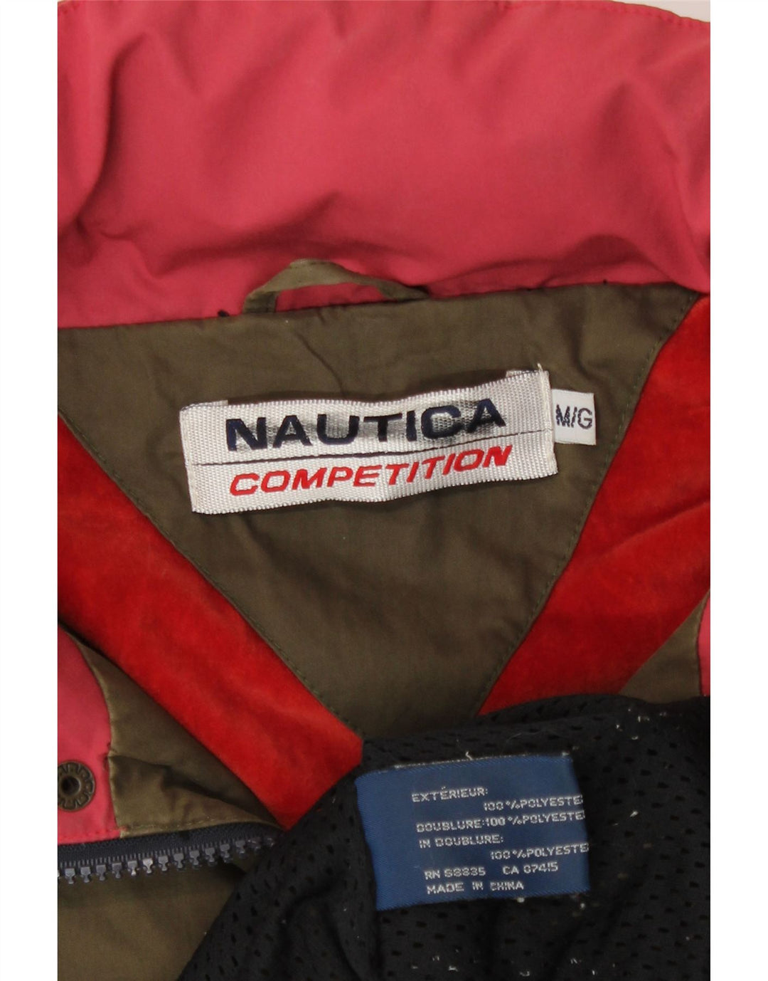 Nautica Herren-Regenjacke mit grafischer Kapuze, UK 38, mittleres Khaki, Polyester