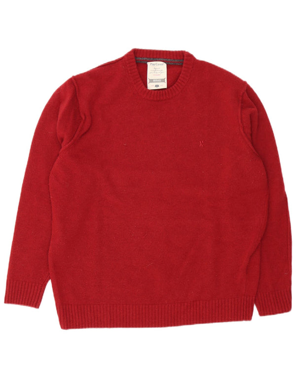 Brax Herren-Pullover mit Rundhalsausschnitt, EU 54, XL, bordeauxrote Wolle