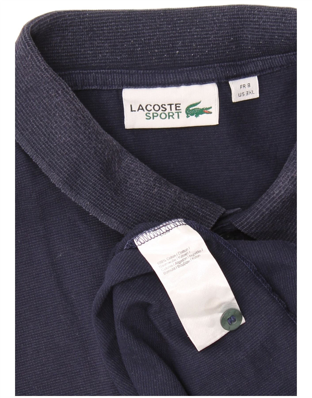 LACOSTE Herren-Poloshirt, Größe 8 3XL, marineblaue Baumwolle