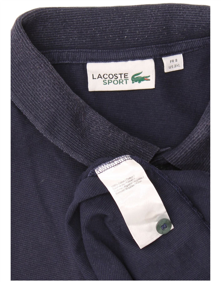 LACOSTE Herren-Poloshirt, Größe 8 3XL, marineblaue Baumwolle