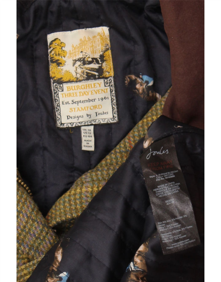 Joules Country-Jacke für Damen, UK 16, groß, grün karierte Wolle