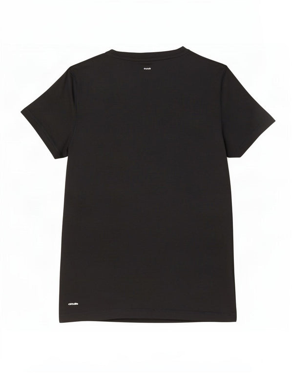 Adidas Damen T-Shirt Top UK 12/14 Medium Schwarz Polyester