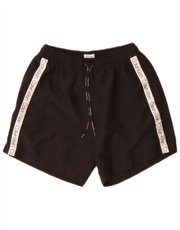 Calvin Klein Herren-Badeshorts mit Grafik, Größe S, Schwarz, Farbblock-Polyester