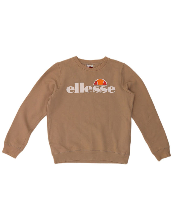 Ellesse Jungen-Sweatshirt mit Grafik, 13–14 Jahre, braune Baumwolle