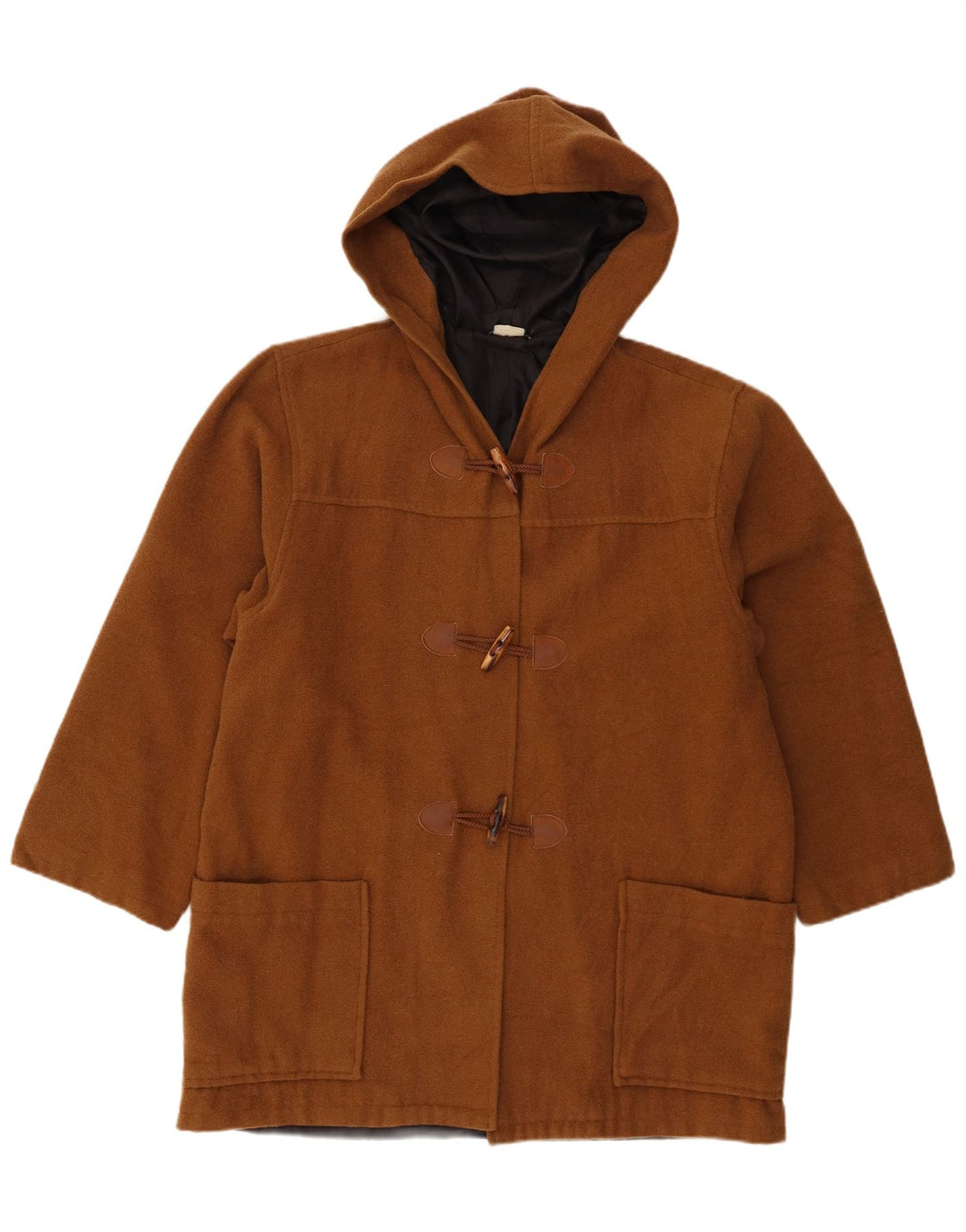 Vintage Damen Kapuzen-Dufflecoat UK 14 Large Braun