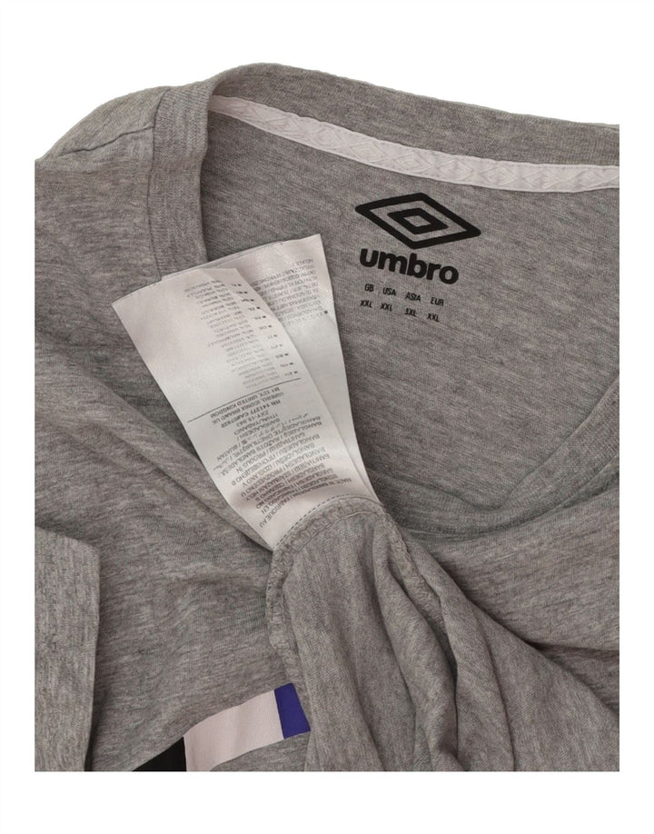 UMBRO Mens Graphic T-Shirt Top 2XL Grey Cotton Vintage Umbro and Second-Hand Umbro from Messina Hembry 