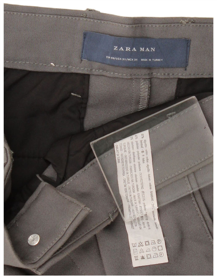 ZARA Slim Chino-Hose für Herren, EU 40, Größe M, W31, L28, Grau, Baumwolle