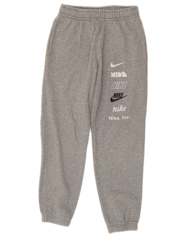 Nike Jungen-Trainingsanzug mit Grafik, Jogginghose, 12–13 Jahre, Größe L, Grau meliert