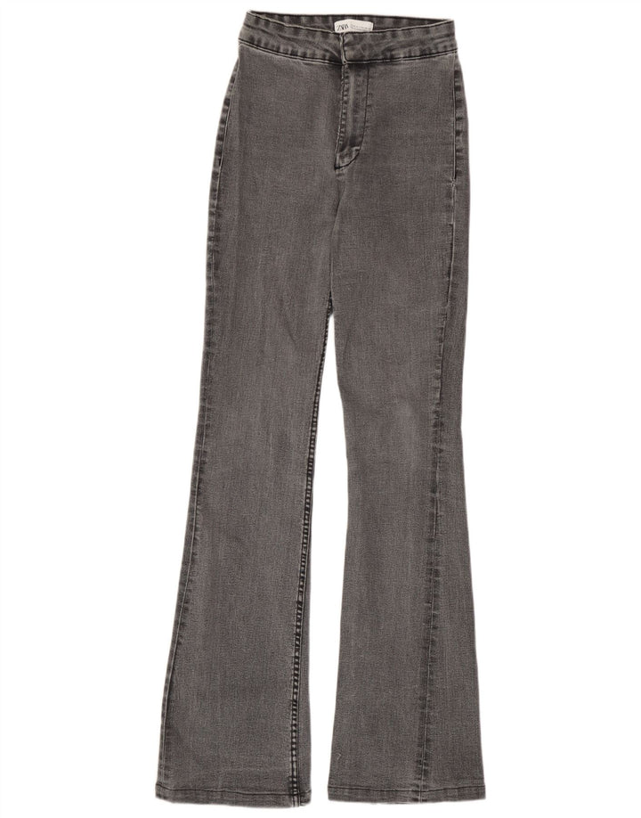 Zara Damen High Rise Flared Jeans EU 34 2XS W24 L31 Grau