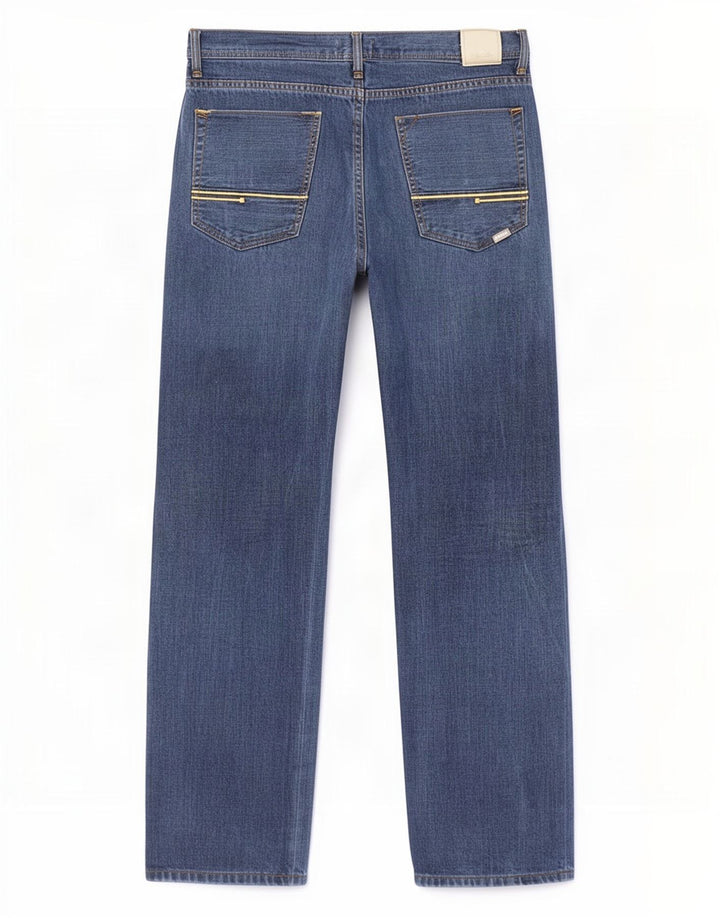 Bench Herren Straight Jeans W38 L32 Blaue Baumwolle