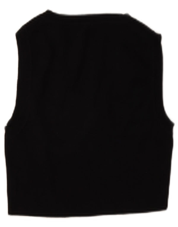 Zara Damen Crop Vest Top UK 12 Mittelschwarze Viskose