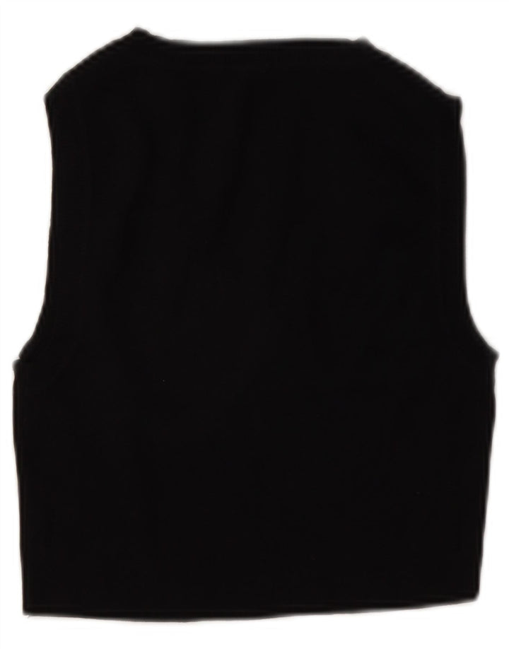 Zara Damen Crop Vest Top UK 12 Mittelschwarze Viskose