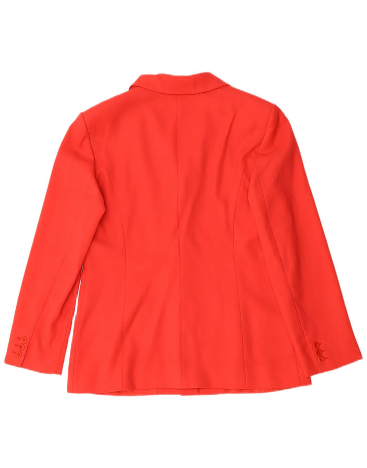 Max Mara Damen-Blazerjacke mit 3 Knöpfen, UK 12, mittelrote Wolle
