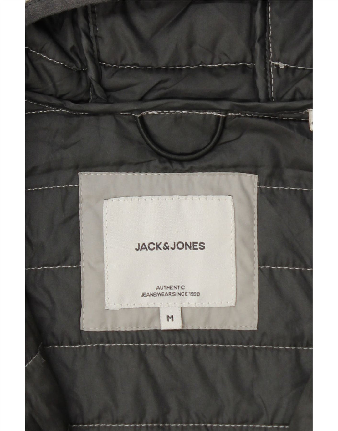 Jack & Jones wattierte Herrenjacke mit Kapuze, UK 38, Mittelgrau, Farbblock