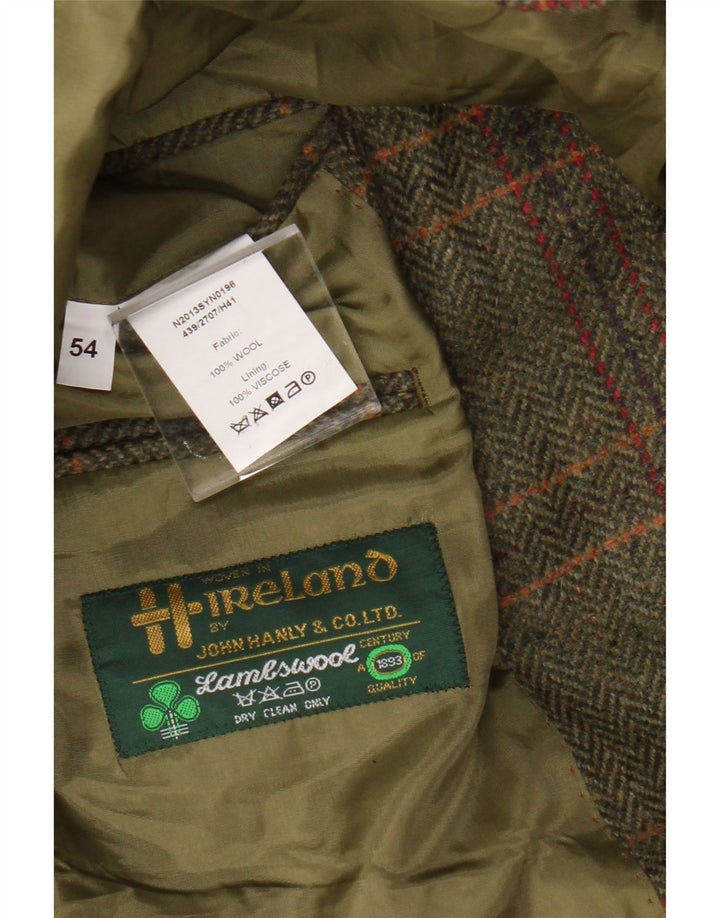 John Hanly&Co Ltd Herren 3-Knopf-Blazerjacke IT 54 2XL Khaki Check