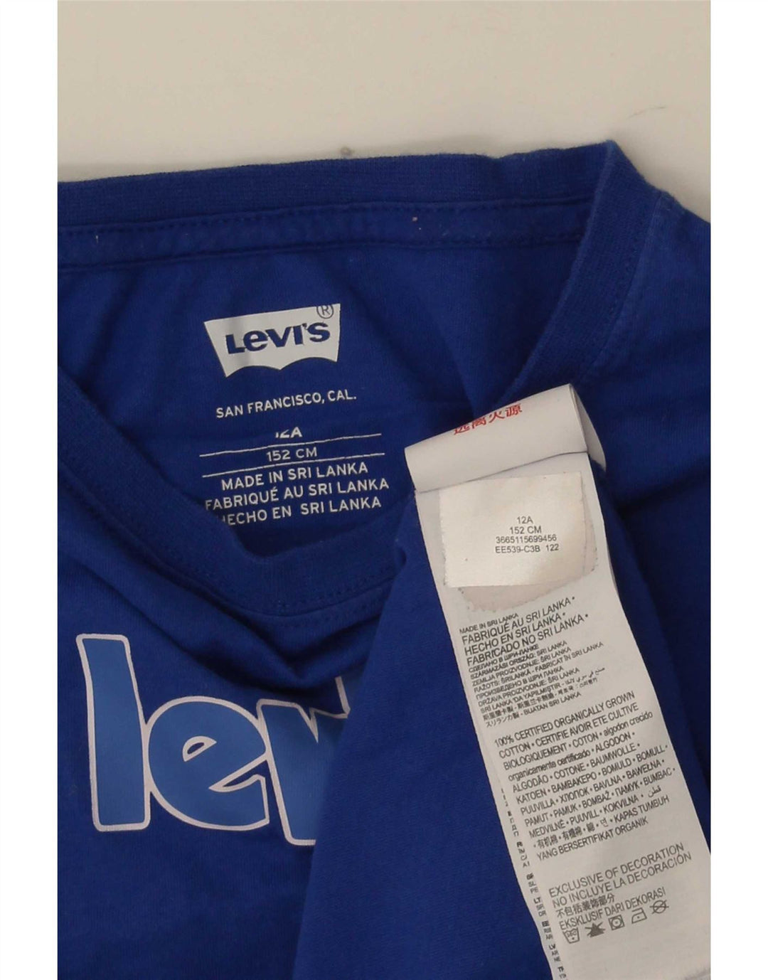 Levi's Jungen-T-Shirt mit Grafik, 11–12 Jahre, blaue Baumwolle
