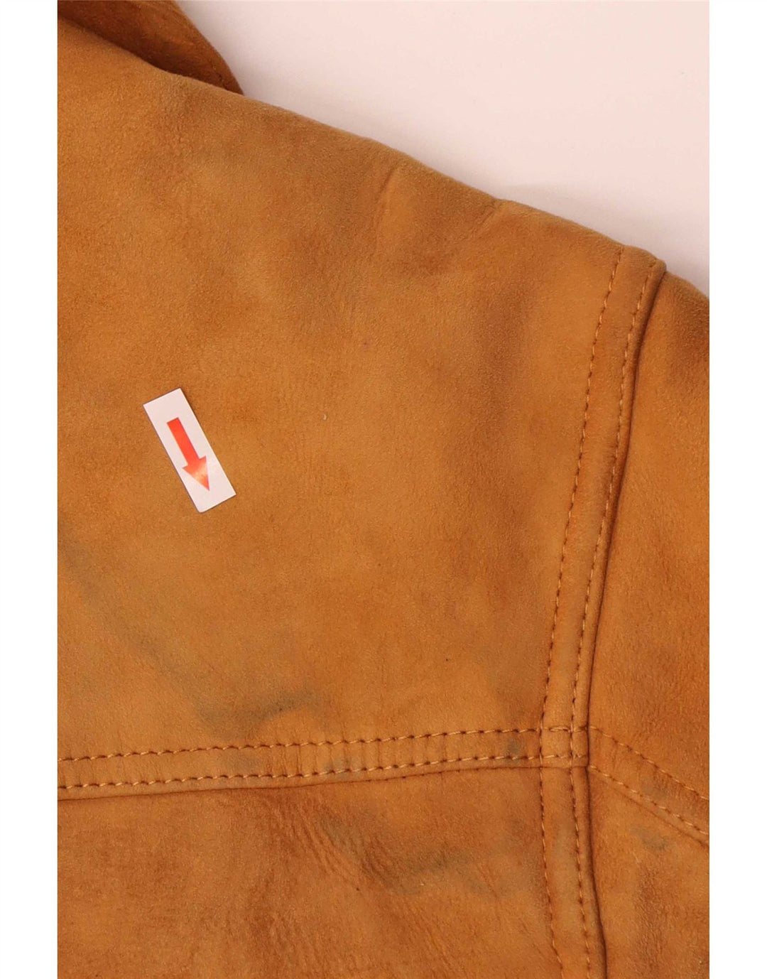 Vintage Herren Shearling Overcoat IT 48 Medium Beige Leder