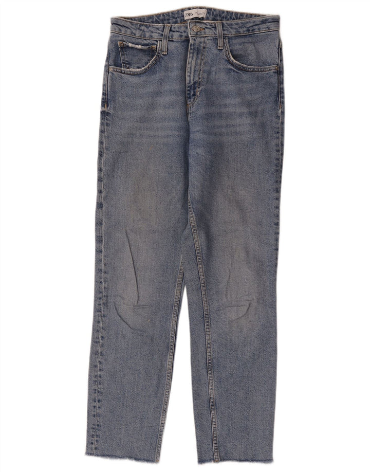 Zara Damen Straight Jeans EU 38 Small W28 L28 Blau