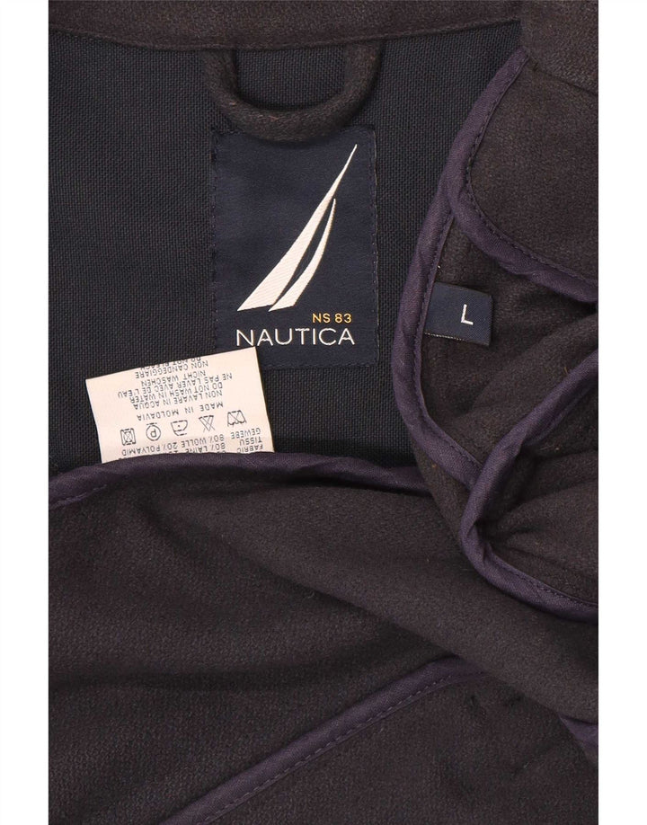 Nautica Herren Pea Coat UK 40 Large Marineblau Polyamid