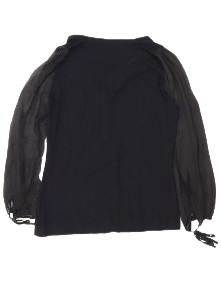 Sportmax Damen-Langarm-Blusenoberteil, UK-Größe 44, Größe L, Schwarz