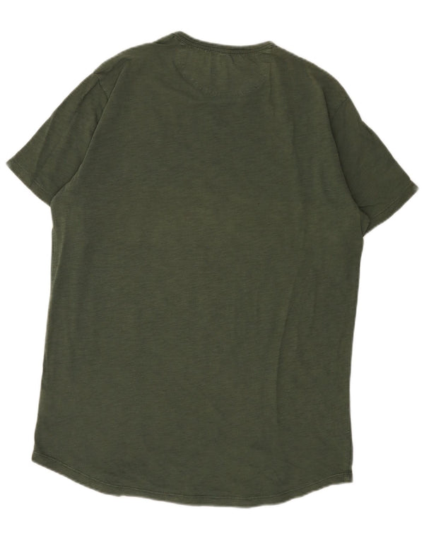 Sun68 Mens T-Shirt Top Large Khaki Cotton