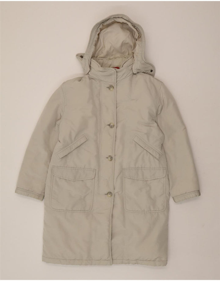 FAY Womens Hooded Padded Coat UK 16 Large Grey Vintage Fay and Second-Hand Fay from Messina Hembry 