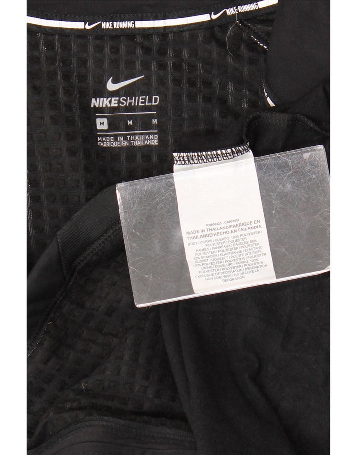 NIKE Damen-Trainingsanzug-Oberteiljacke UK 14 Mittelschwarzes Polyester
