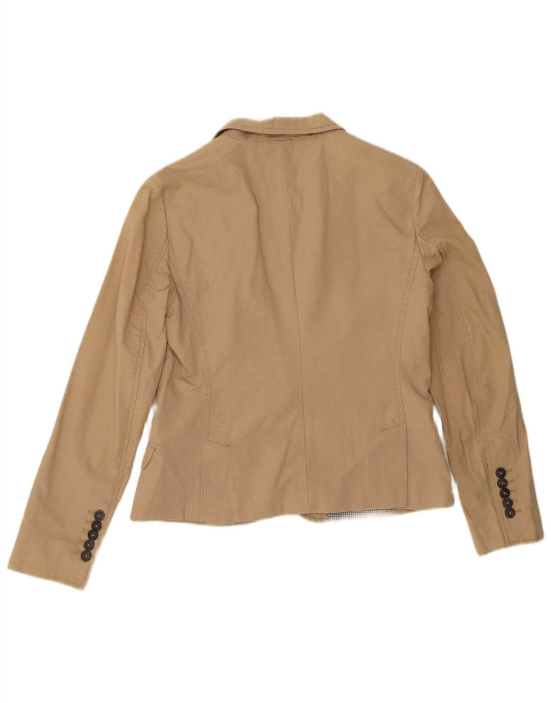 MASSIMO DUTTI Damen-Blazer mit 1 Knopf, EU 40, mittelbeige Baumwolle