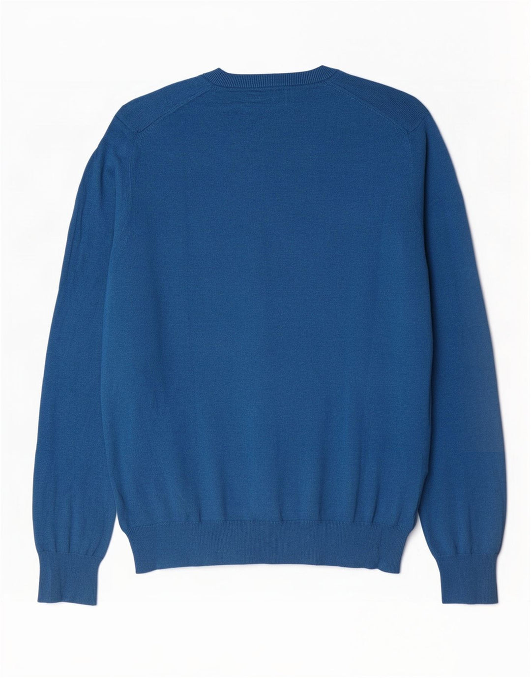 Marks & Spencer Herren-Pullover mit V-Ausschnitt, groß, aus blauer Baumwolle