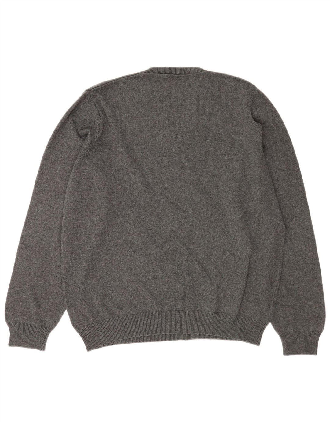 Marks & Spencer Herren-Pullover, reguläre Passform, V-Ausschnitt, groß, aus grauer Baumwolle