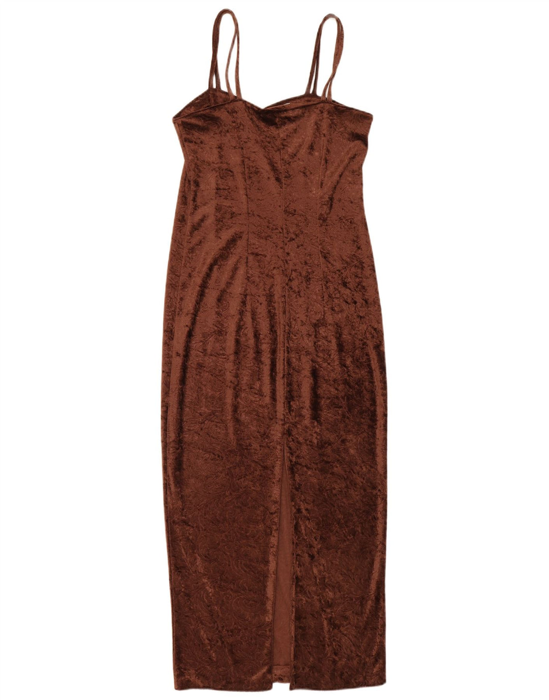 Vintage Damen Samt 2-teiliges Set UK 12 Mittelbraun Paisley