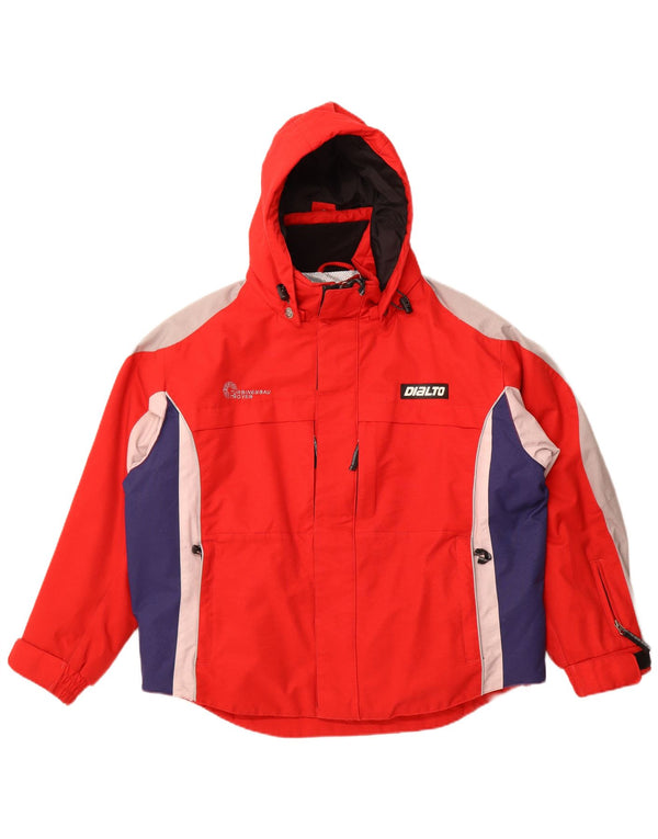 Dialto Herren Cortina Regenjacke mit Kapuze, UK 44 2XL, rotes Colourblock-Nylon