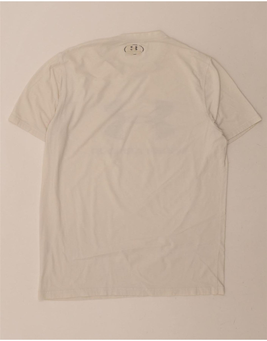 UNDER ARMOUR Mens Heat Gear Graphic T-Shirt Top Medium White Vintage Under Armour and Second-Hand Under Armour from Messina Hembry 
