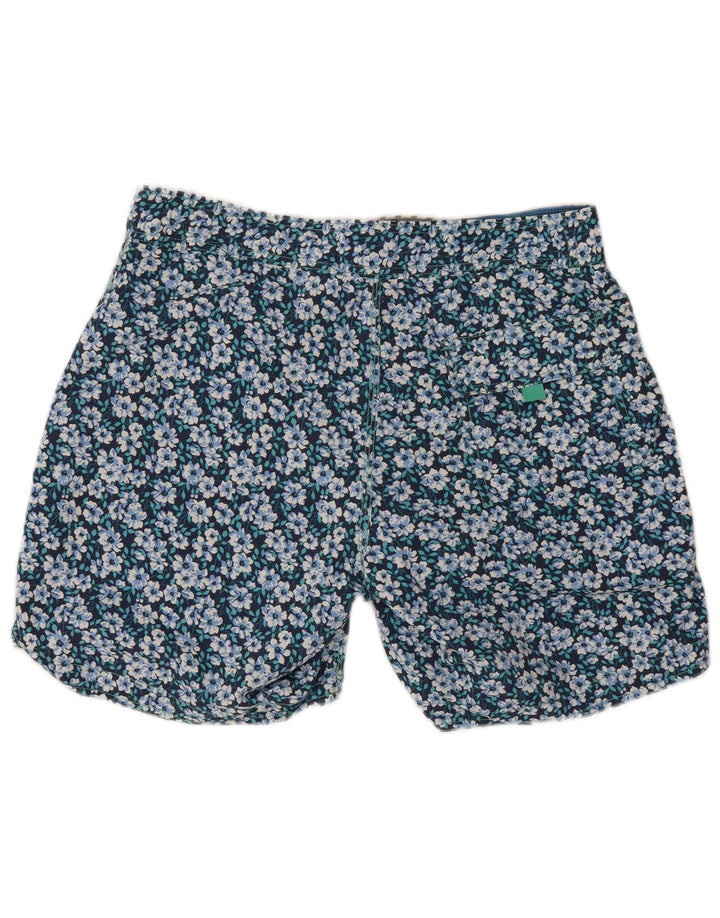Boden Herren-Badeshorts, groß, aus Nylon mit blauem Blumenmuster