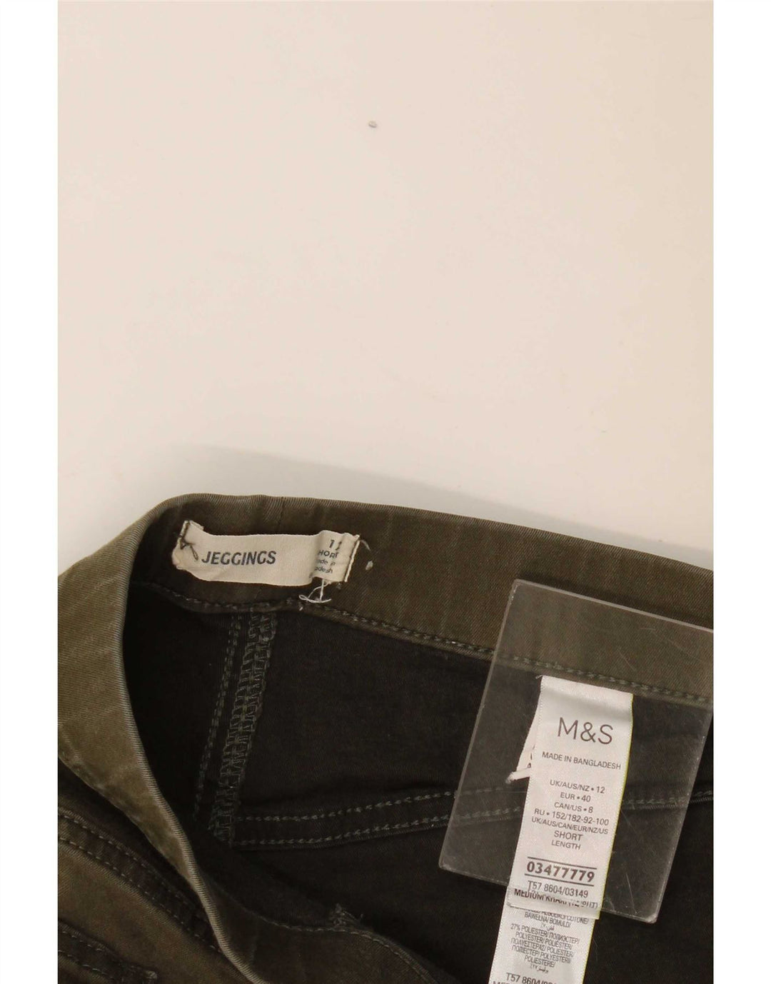 Marks & Spencer Damen Jegging-Jeans UK 12 MediumW30 L26 Khaki Baumwolle