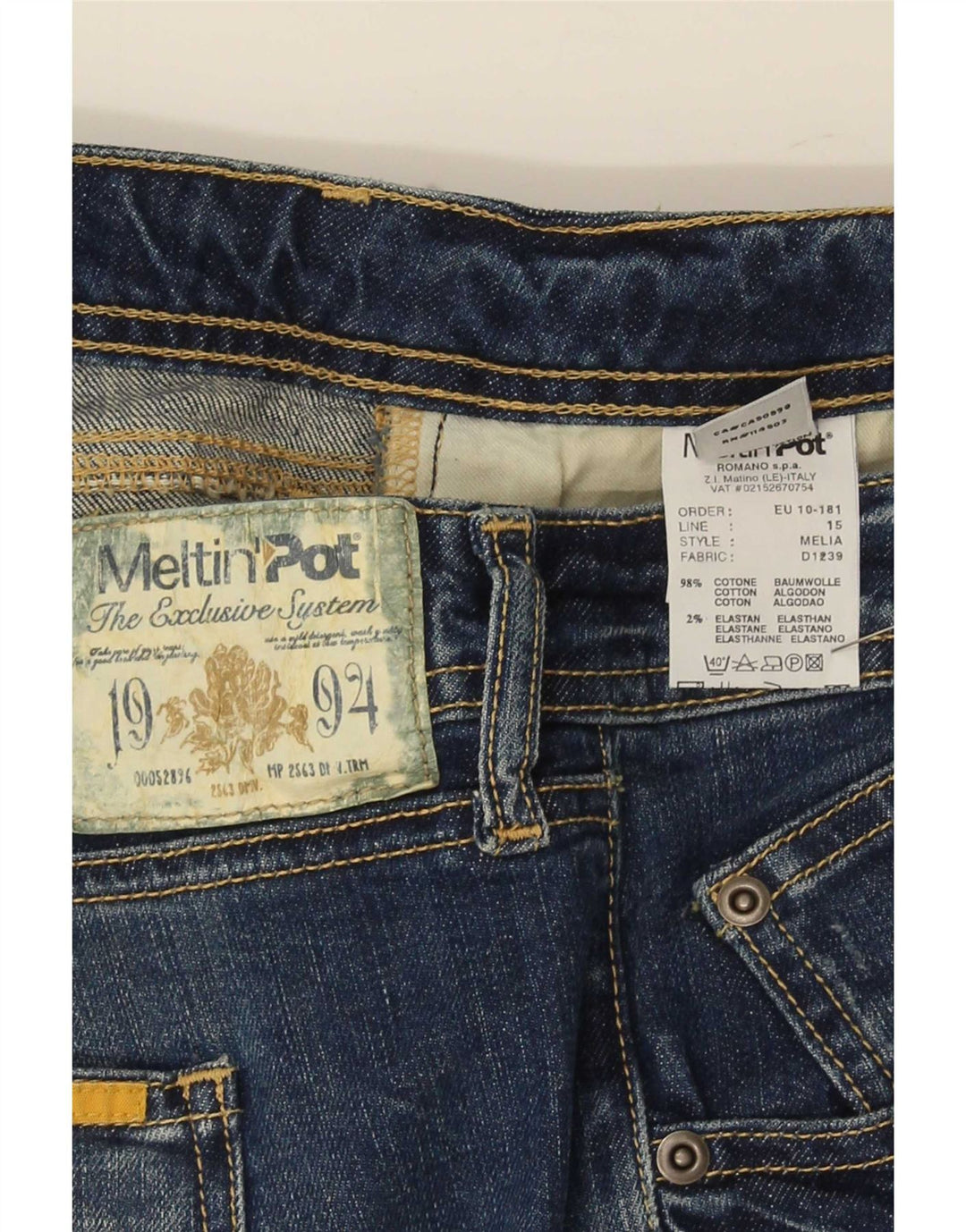 Meltin' Pot Damen Straight Jeans W34 L34 Blaue Baumwolle