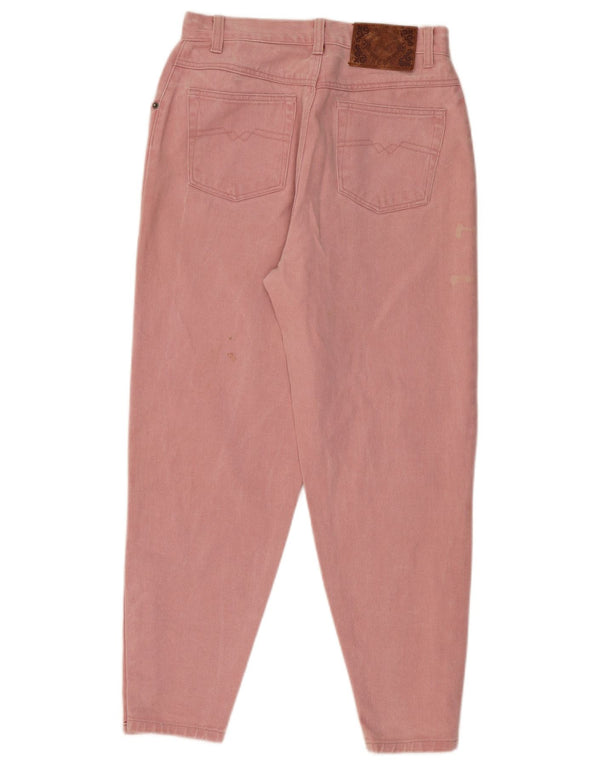 Vintage Damen High Waist Tapered Jeans EU 40 Medium W28 L27 Rosa Baumwolle
