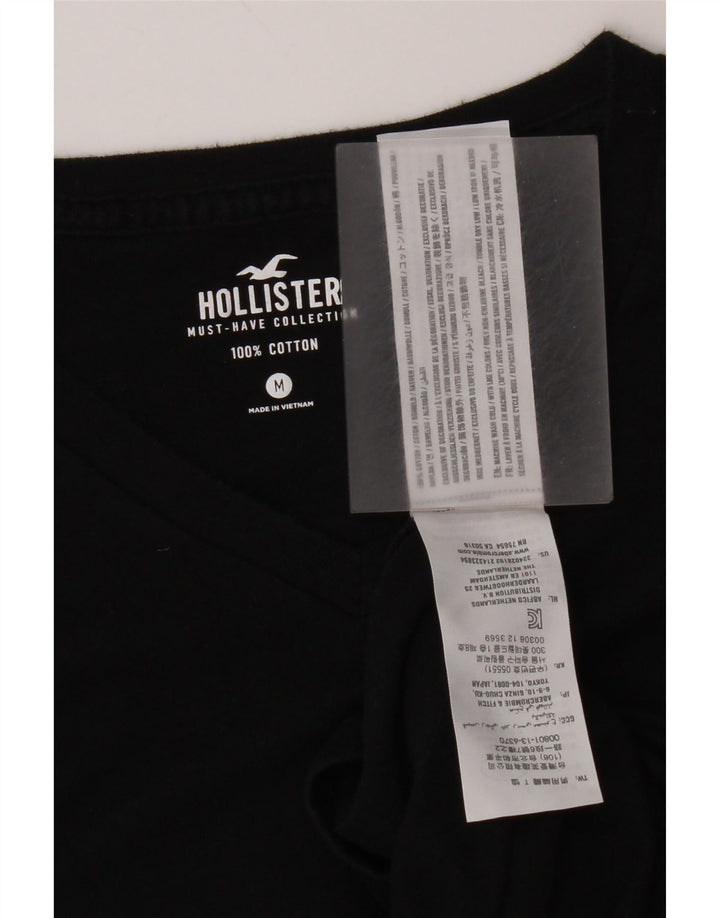 Hollister Herren-T-Shirt-Oberteil aus mittelschwarzer Baumwolle
