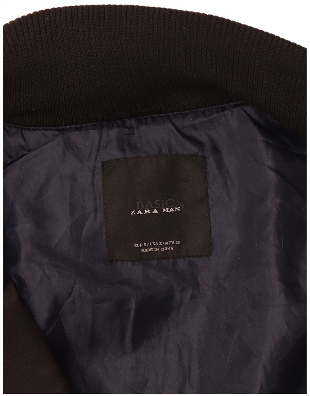 Zara Herren Militär Bomberjacke UK 36 Small Schwarz