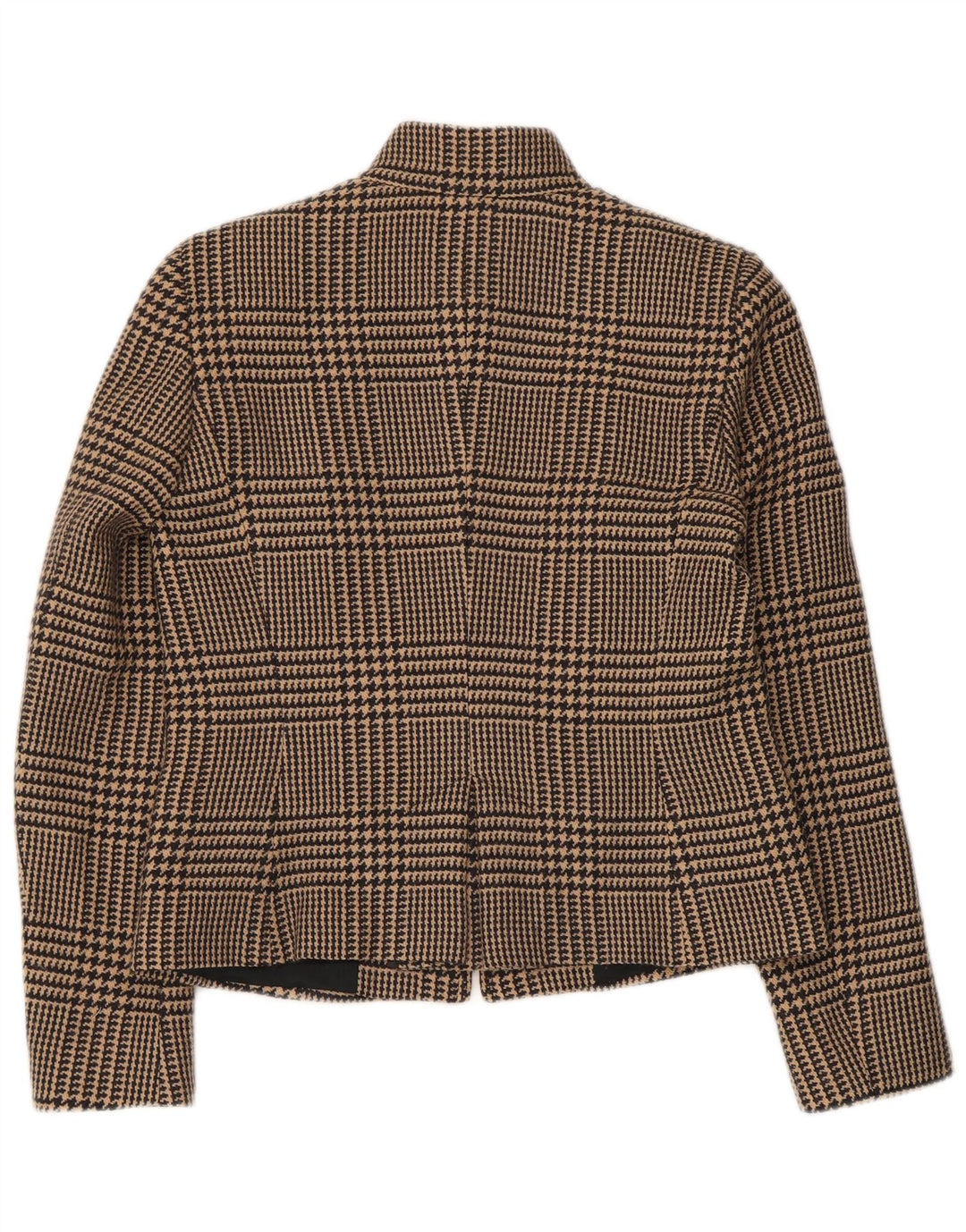 Intrend Damen-Blazer mit durchgehendem Reißverschluss, UK 12, Mittelbraun mit Hahnentrittmuster