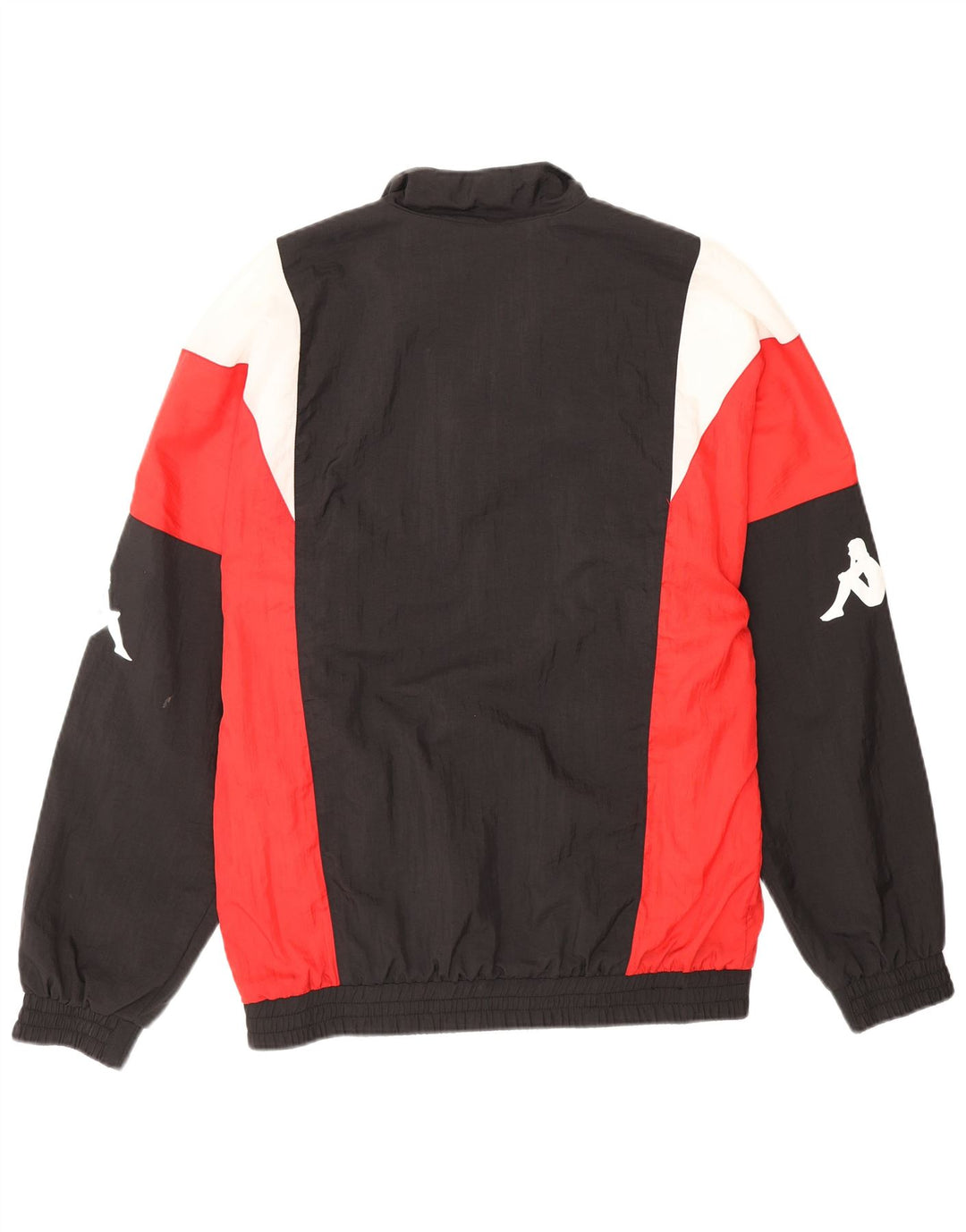 Kappa Herren-Trainingsanzugoberteil mit Grafik, Größe S, Schwarz, Colourblock-Polyamid