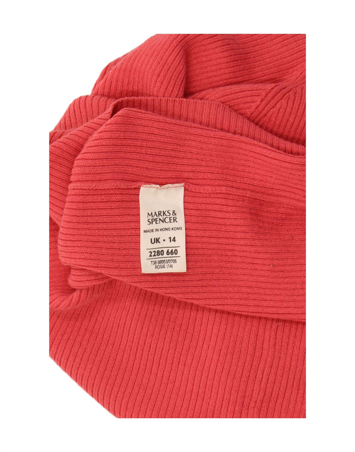 Marks & Spencer Damen Crop Rollkragenpullover Pullover UK 14 Mittelrot