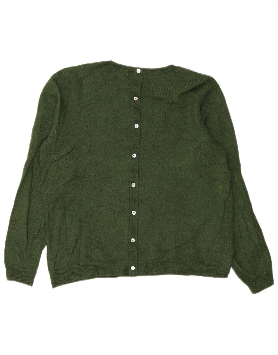 LAURA ASHLEY Damen-Pullover mit U-Boot-Ausschnitt, UK 14, große grüne Wolle