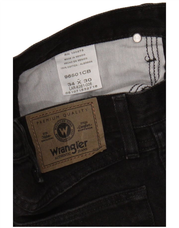 Wrangler Herren Straight Jeans W34 L30 Schwarze Baumwolle
