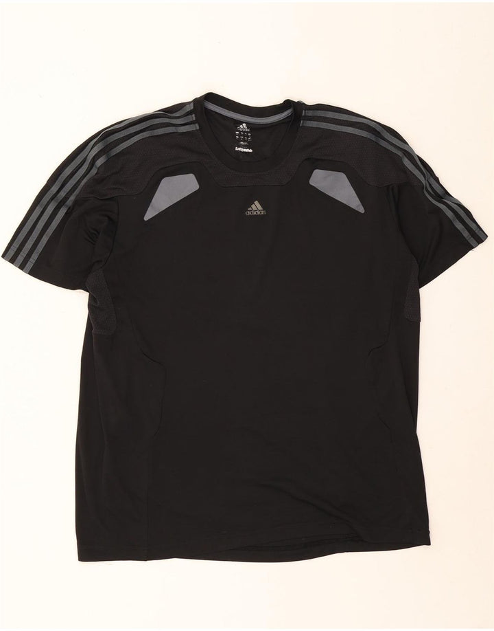 Adidas Herren Climalite T-Shirt Top XL Schwarz Colourblock Polyester