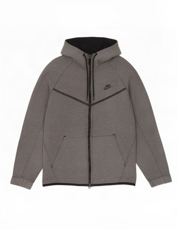 Nike Herren-Kapuzenpullover mit Reißverschluss, mittelgraue Baumwolle