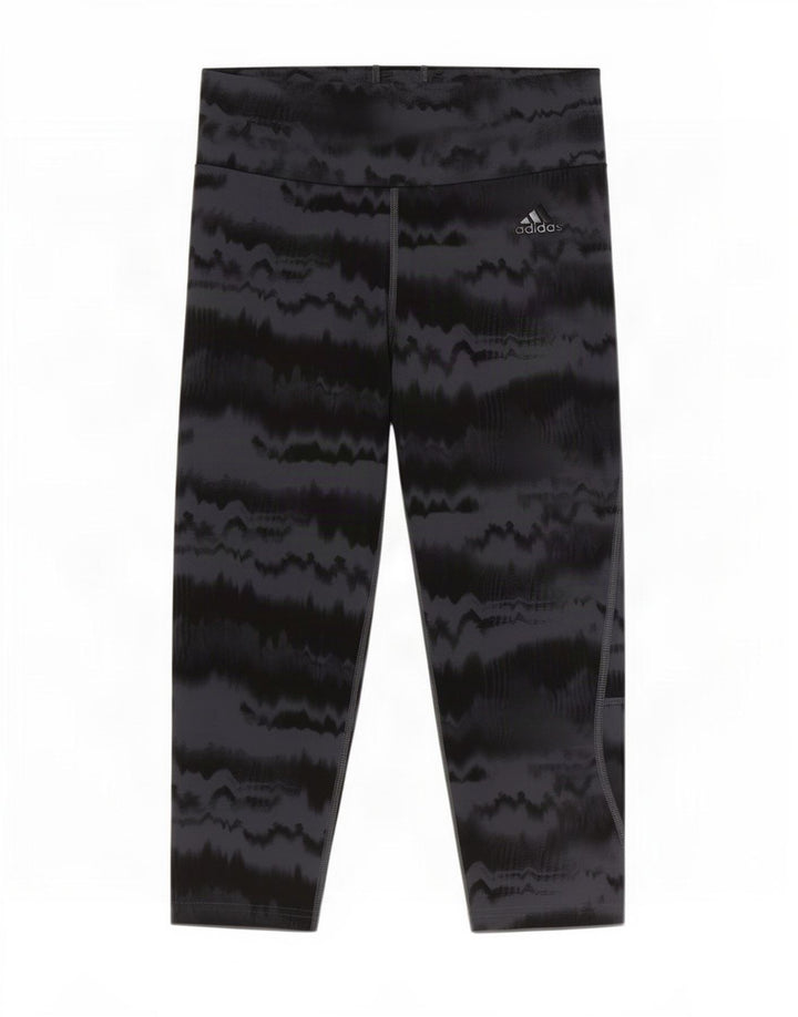 Adidas Damen Capri-Leggings UK 8/10 Small Graues Batik-Polyester