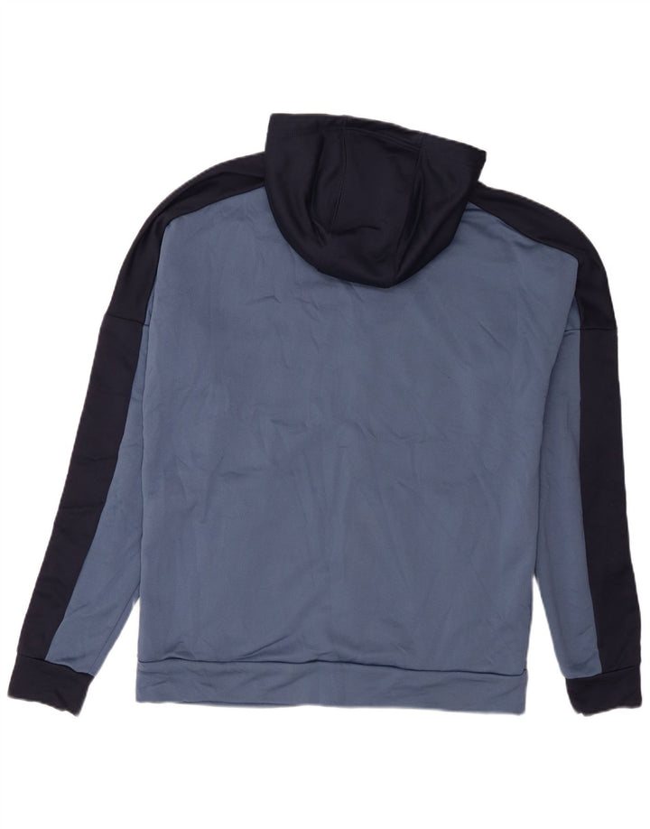 Adidas Herren-Kapuzenpullover mit Reißverschluss, groß, blaues Farbblock-Polyester