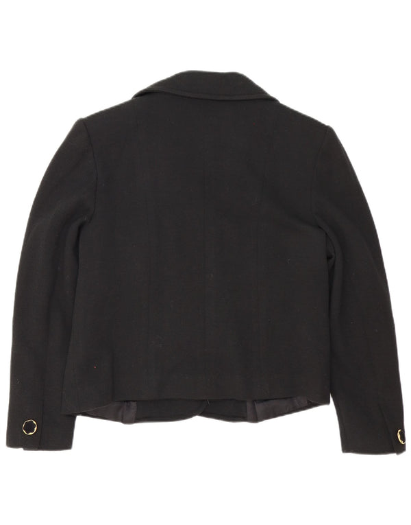 Pierre Cardin Womens 4 Button Blazer Jacket IT 46 Large Black Wool