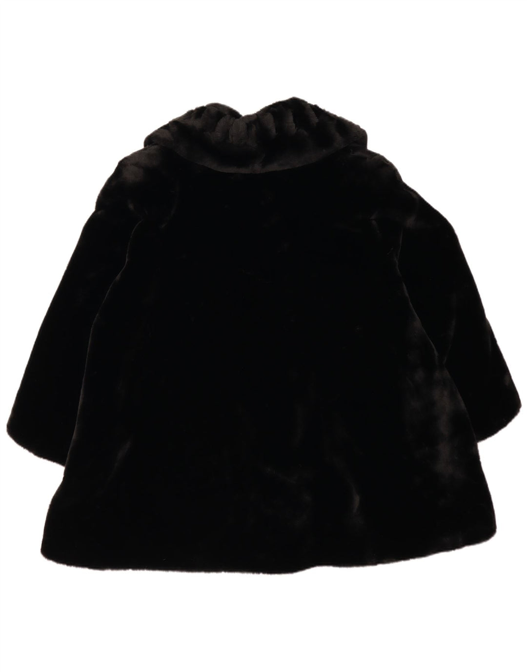 Vintage Damen Kunstpelz-Übergroßer Mantel UK 18 XL Schwarz Polyester